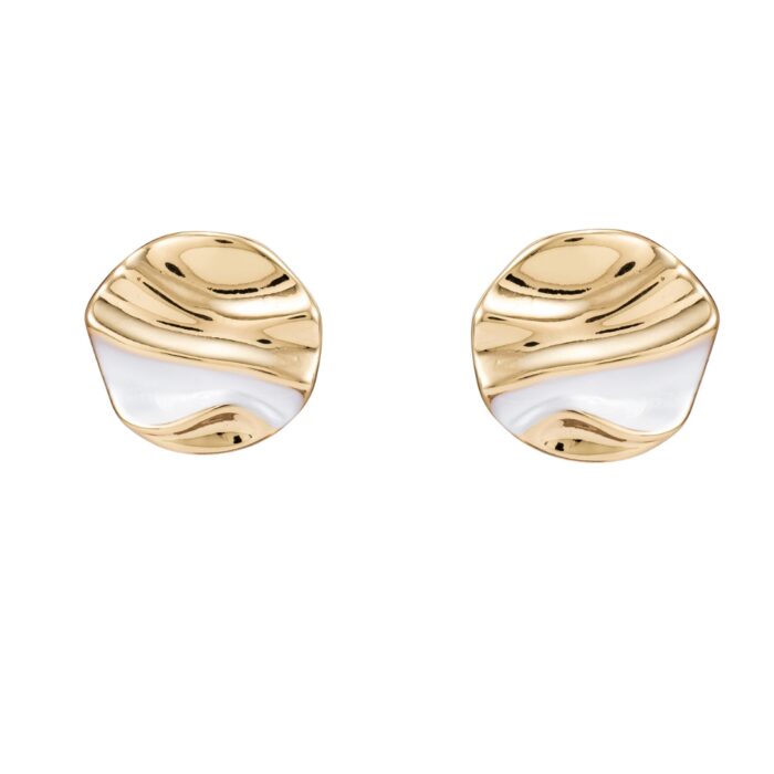 Abstract Wavy Ripple Studs Earrings