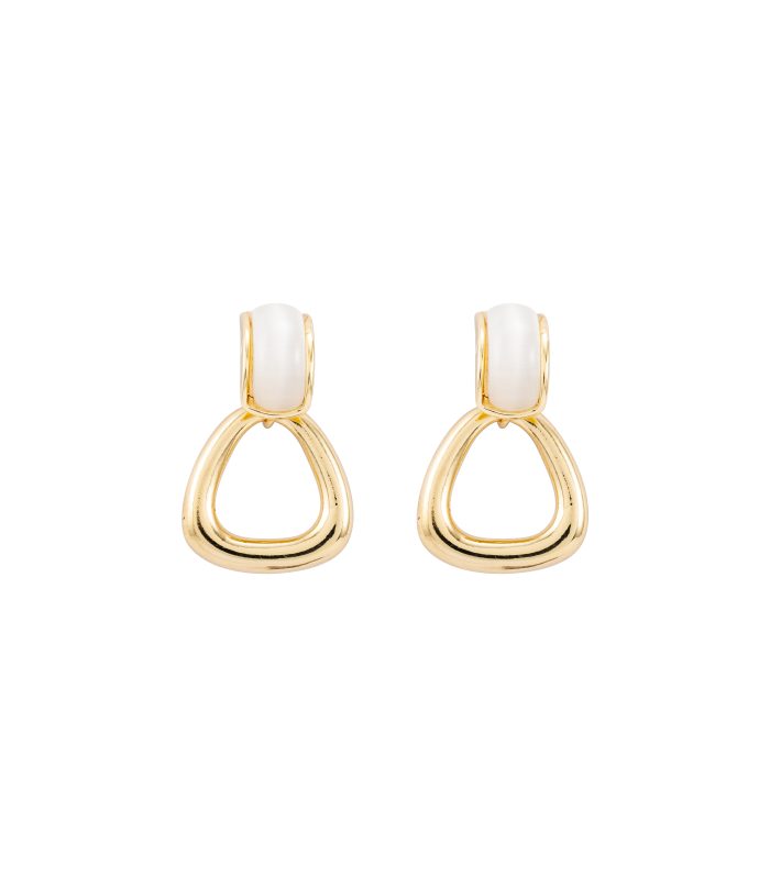 Queralt Deco Capsule Arch Drop Earrings - Premium Stainless Steel Gold Tone Waterproof & Sweat-Proof Statement Dangles