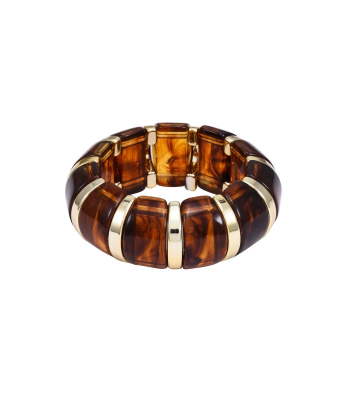 Premium Chunky Resin Wide Block Stretch Bracelet for Women - Bold Minimalist Statement Bangle Kada