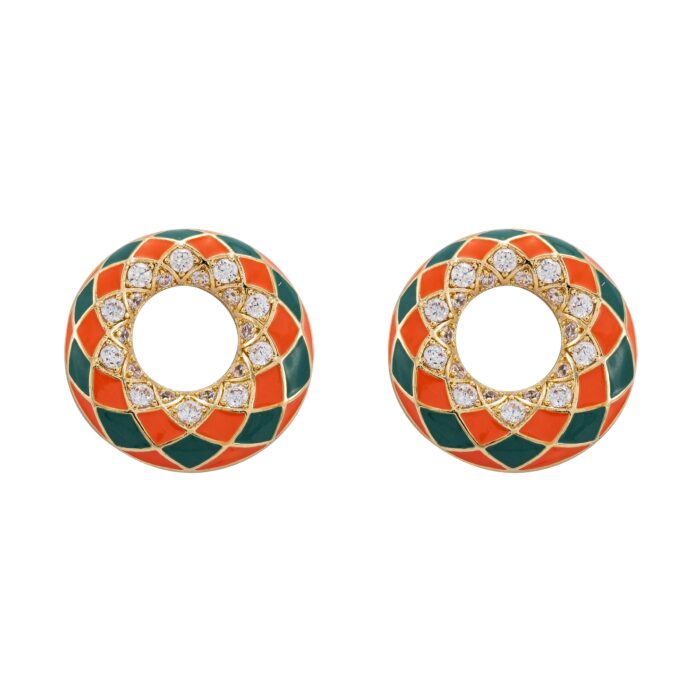 Geometric Harlequin Enamel Studs