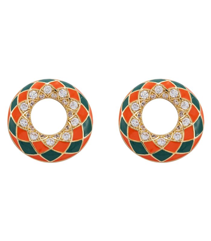 Geometric Harlequin Enamel Studs