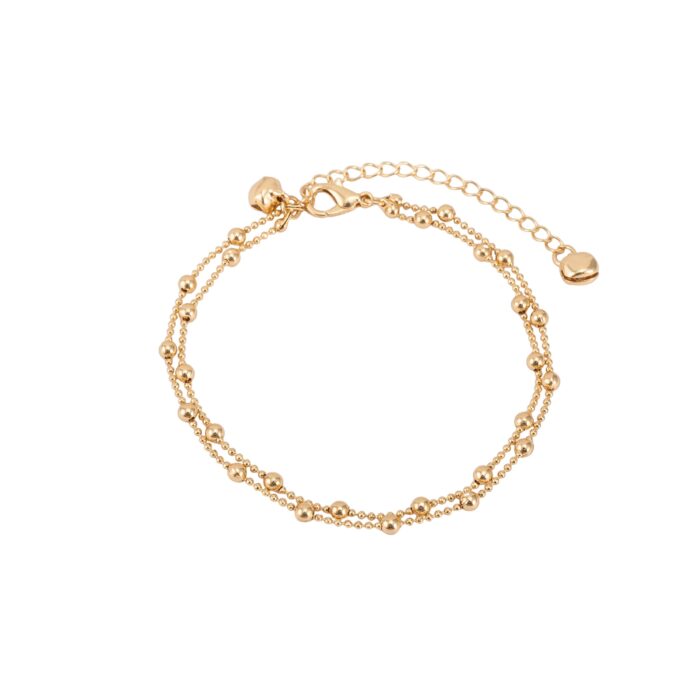 Gold Layered Beaded Anklet for Women