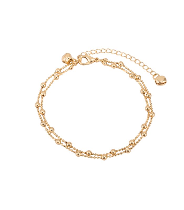 Gold Layered Beaded Anklet for Women