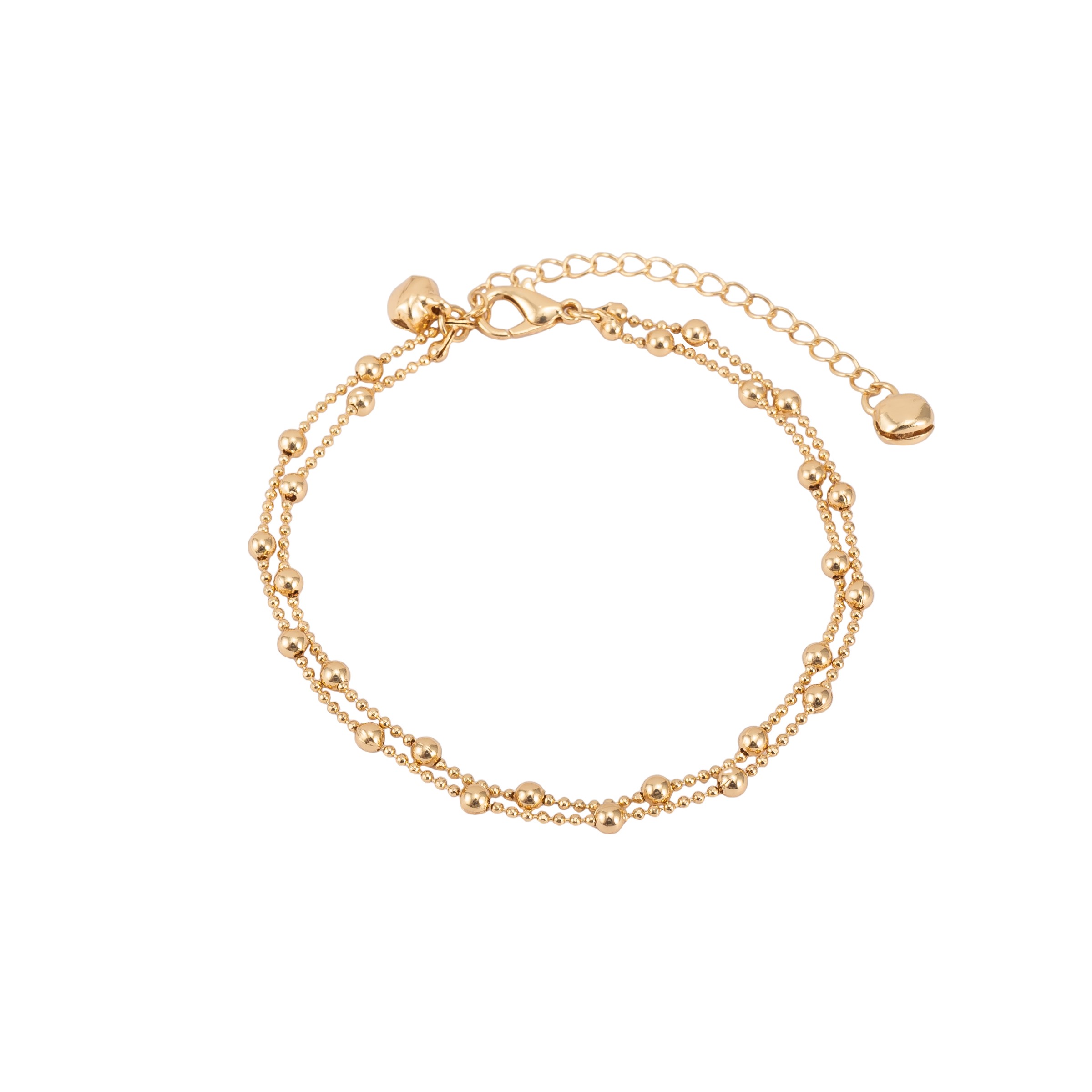 Gold Layered Beaded Anklet for Women
