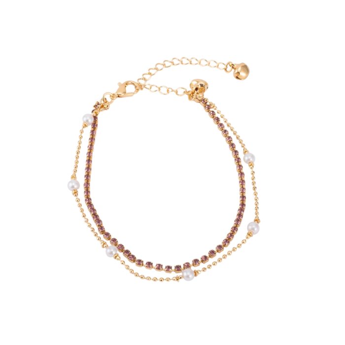 Adjustable Double Strand Crystal Payal with Musical Ghungroo
