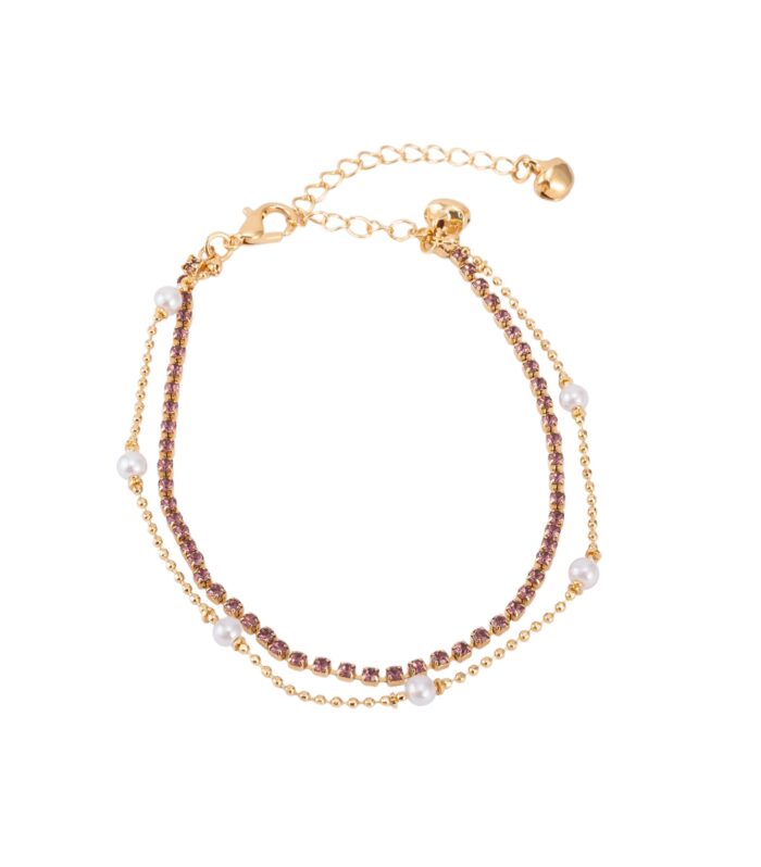 Adjustable Double Strand Crystal Payal with Musical Ghungroo