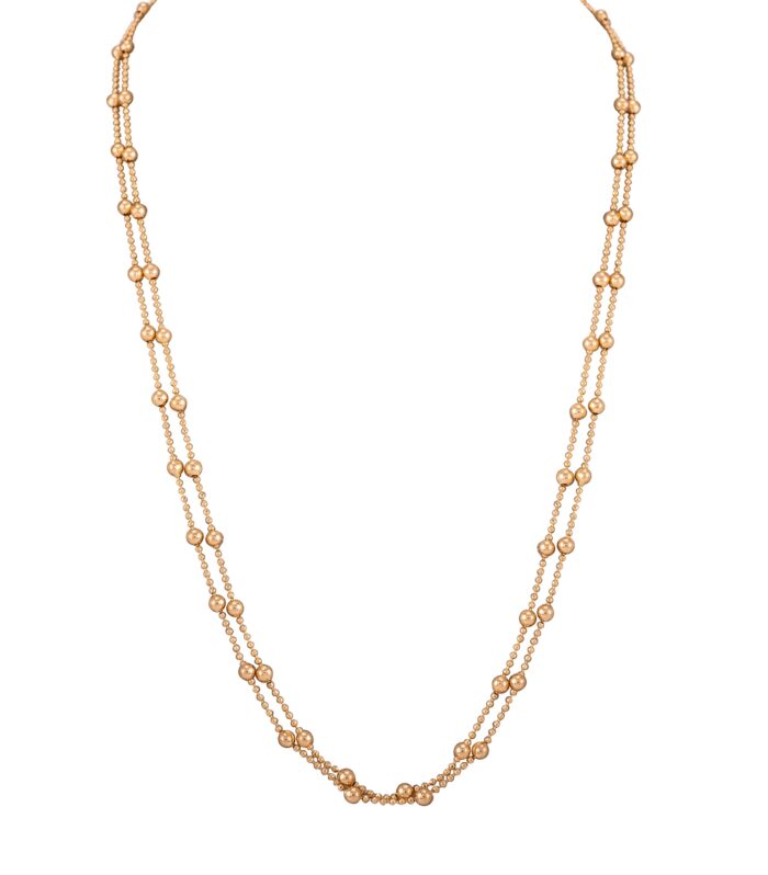 Gold Multi Layer Ball Bead Chain Necklace for Women
