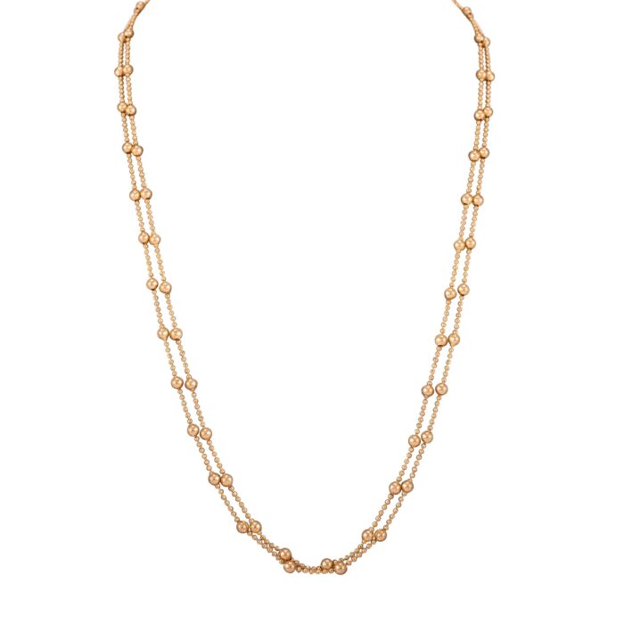 Gold Multi Layer Ball Bead Chain Necklace for Women