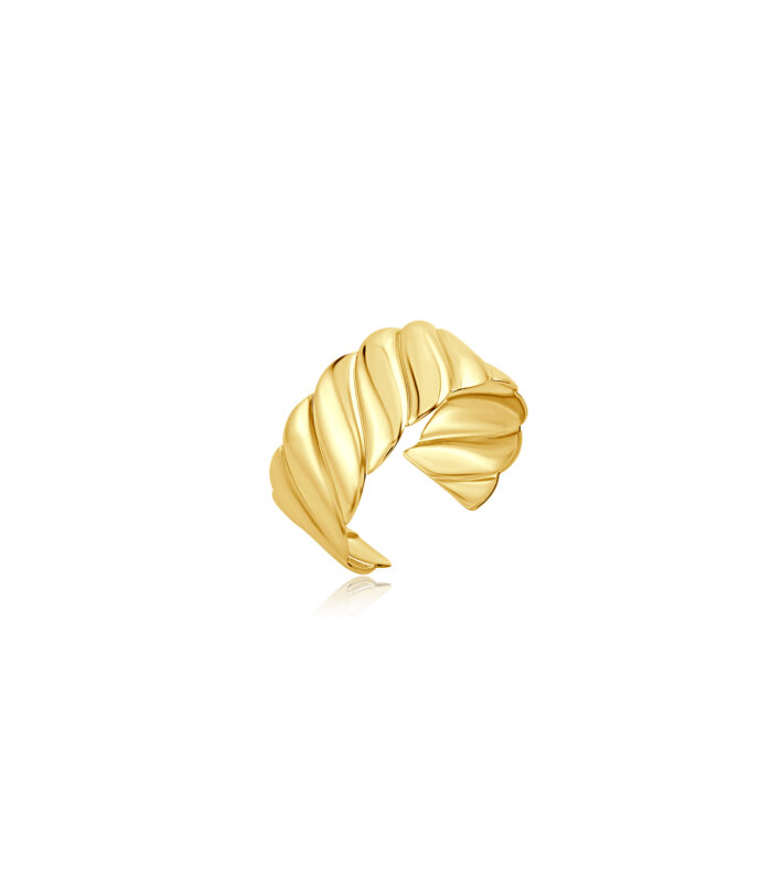 Gold Plated Wide Twisted Cuff Bracelet