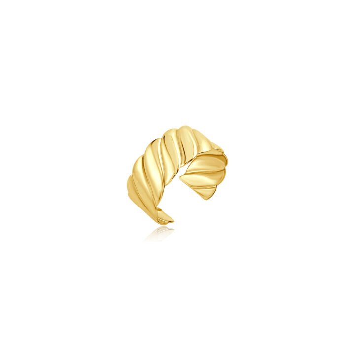 Gold Plated Wide Twisted Cuff Bracelet