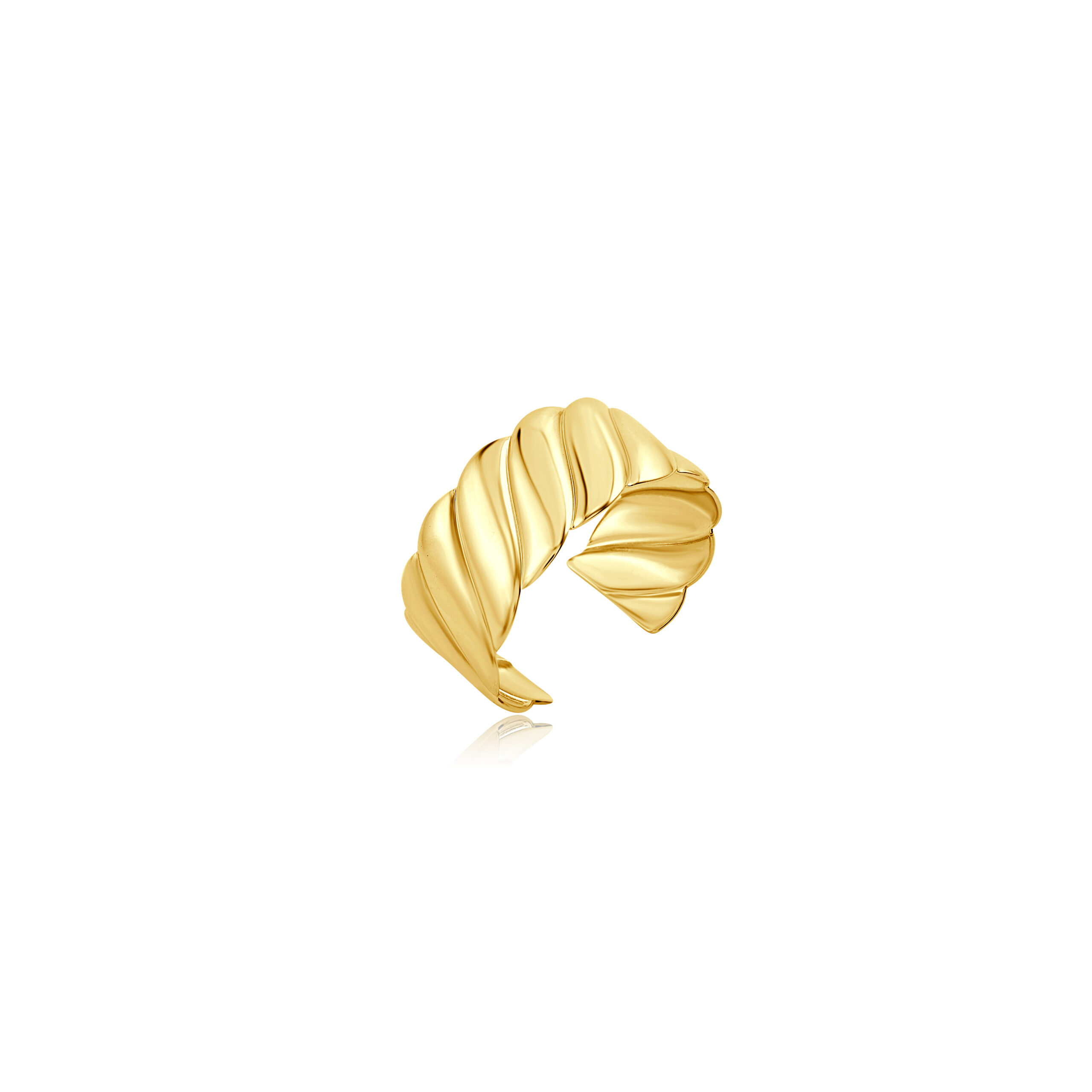 Gold Plated Wide Twisted Cuff Bracelet